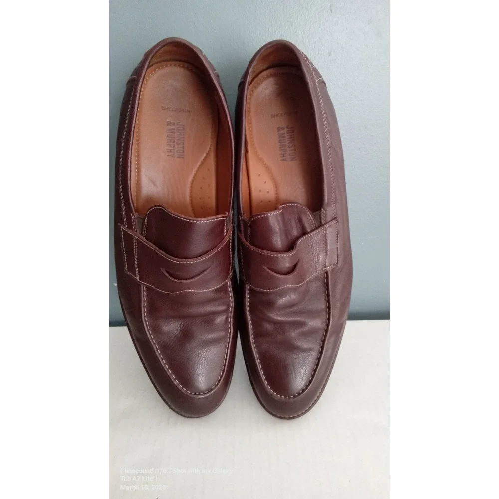 Johnston & Murphy Penny Loafers‎ Leather Dress Shoes Brown Slip On Size?